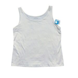 Eileen Fisher White Tank Top Organic Cotton Spandex Basic Layering Medium